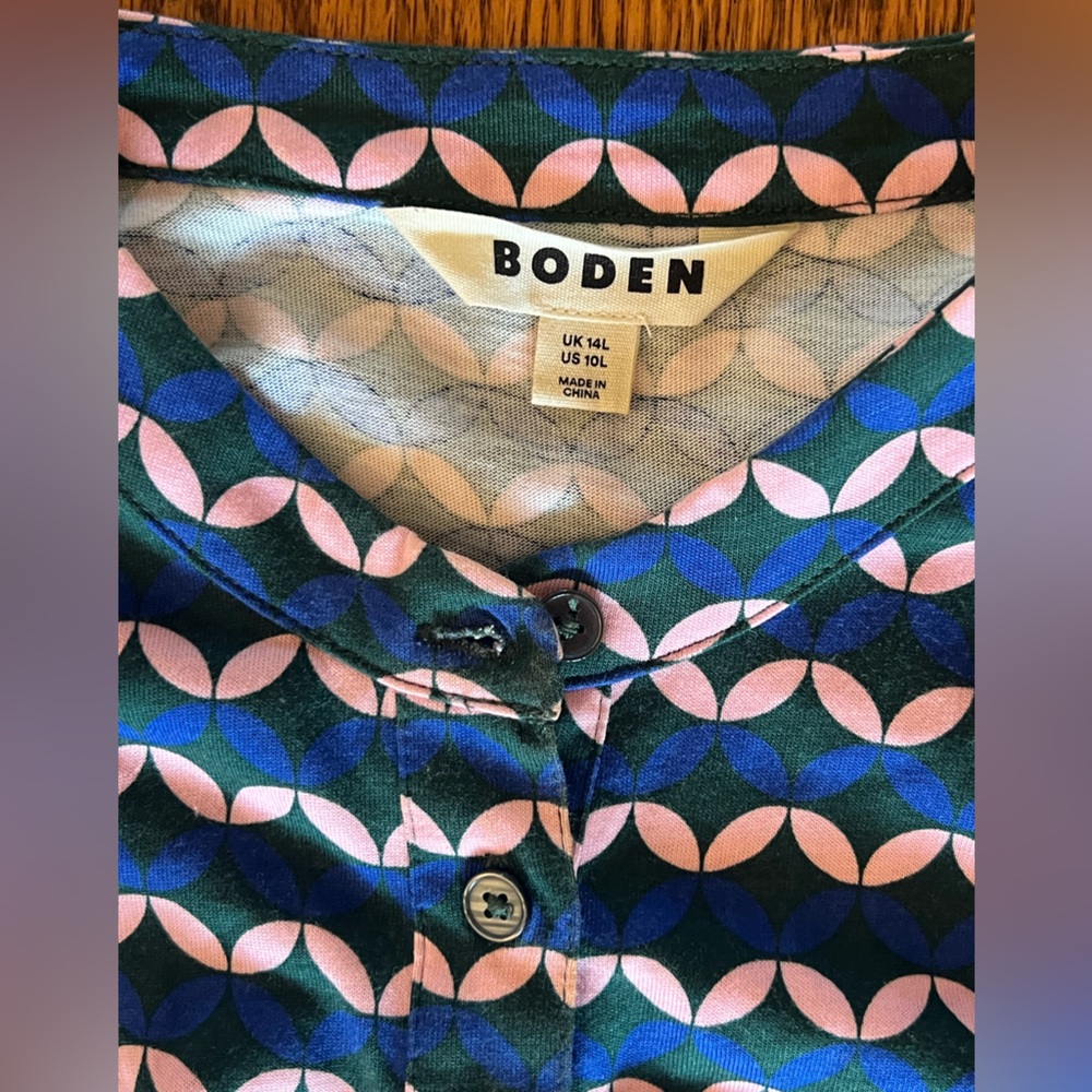 Boden Julia Shirtdress, Diamond Terrace Size- 10 Long - Picture 7 of 8